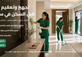 تجهيز وتعقيم فيلا قبل السكن في سيليا